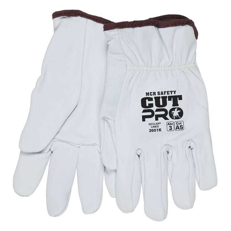 A dozen pairs of MCR Premium Grain Goatskin Driver Gloves 3601K by MCR Safety, featuring durable goatskin construction for protection and comfort.