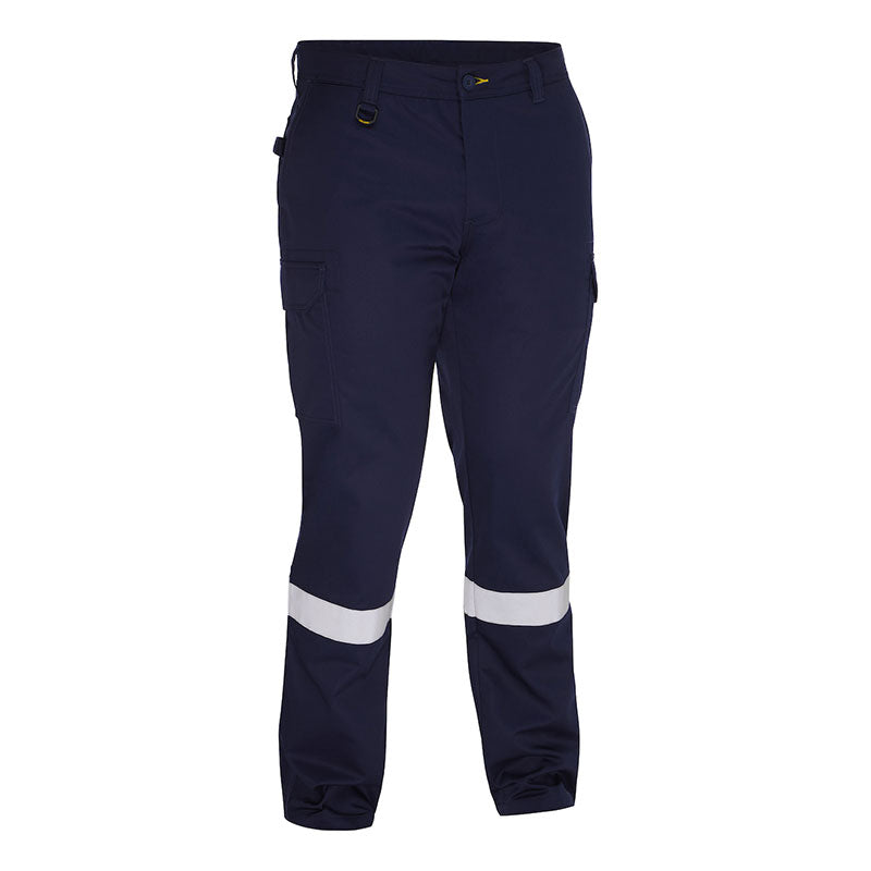 PIP Bisley Lightweight Cargo Pants 318M6368T by PIP feature a side cargo pocket and horizontal white reflective stripes on each lower leg, making them ideal for hi-visibility needs. Pants shown against a white background.