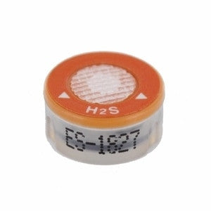 A compact, cylindrical RKI Hydrogen Sulfide Replacement Sensor ES-1827i from PK Safety Supply features an orange top labeled "H2S" and a white mesh center. The side is marked with "C5-1827" in black text, making it perfect for integration into a GX-2009 Gas Monitor for multi-gas detection.