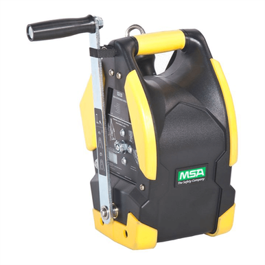 The MSA Workman CSE Kit 10163033 by MSA Safety features a portable manual winch and is designed for safety and lifting in confined spaces, making it ideal for rescue operations when used with the included tripod and rescuer.