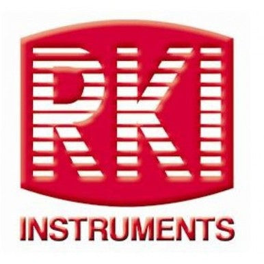 The logo for RKI Instruments showcases bold "RKI" lettering with red and white horizontal stripes. Beneath the logo, "INSTRUMENTS" is prominently displayed in solid red against a white backdrop. Renowned for their expertise in calibration gas solutions, they offer products like the GX-6000 34AL Cyl 100ppm Isobutylene/H2S/CO/CH4/O2 Cal Kit under the product code 81-6ABX-DLV.