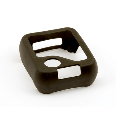 The RKI Instruments 03 Series Rubber Boot 20-0325 is a black, rectangular protective case with three cutouts, designed by RKI Instruments to fit gas detectors; ideal as a reliable accessory for added device protection.