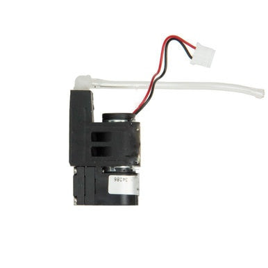 Product Description: The BW Honeywell Replacement Pump Kit XT-RPUMP-K1 by PK Safety Supply features a compact electric motor in an elegant black and silver design, housed securely within a sleek black casing. It comes equipped with two wires—a red and a black—that connect to a white plastic connector. A short clear tube is attached at the top, making this component perfect for use in the Honeywell GasAlert Max XT II.