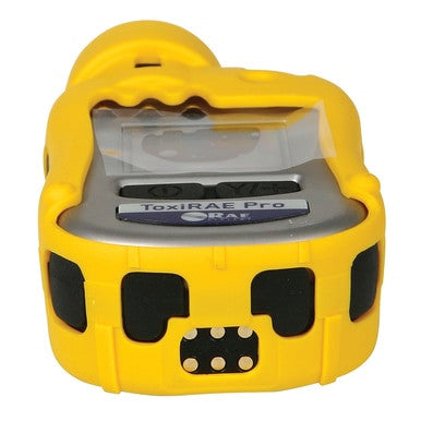 The RAE Systems ToxiRAE Pro CO Single Gas Detector, with a measurement range of 0-500 ppm (model G02-B210-100), is a yellow device featuring a digital display and multiple front buttons. Designed by RAE Systems for monitoring hazardous carbon monoxide levels, it offers wireless remote access to enhance convenience and safety.