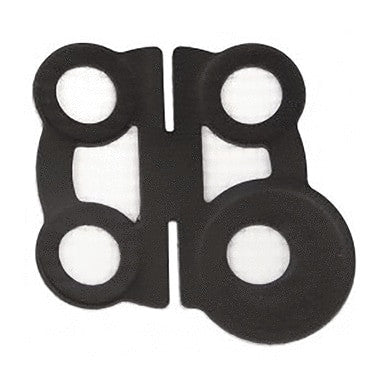 A set of BW GasAlert MicroClip Quad Sensor Screen Filters from PK Safety Supply, featuring a symmetrical design with four round holes. The top two holes are slightly smaller than the identically sized bottom two holes.
