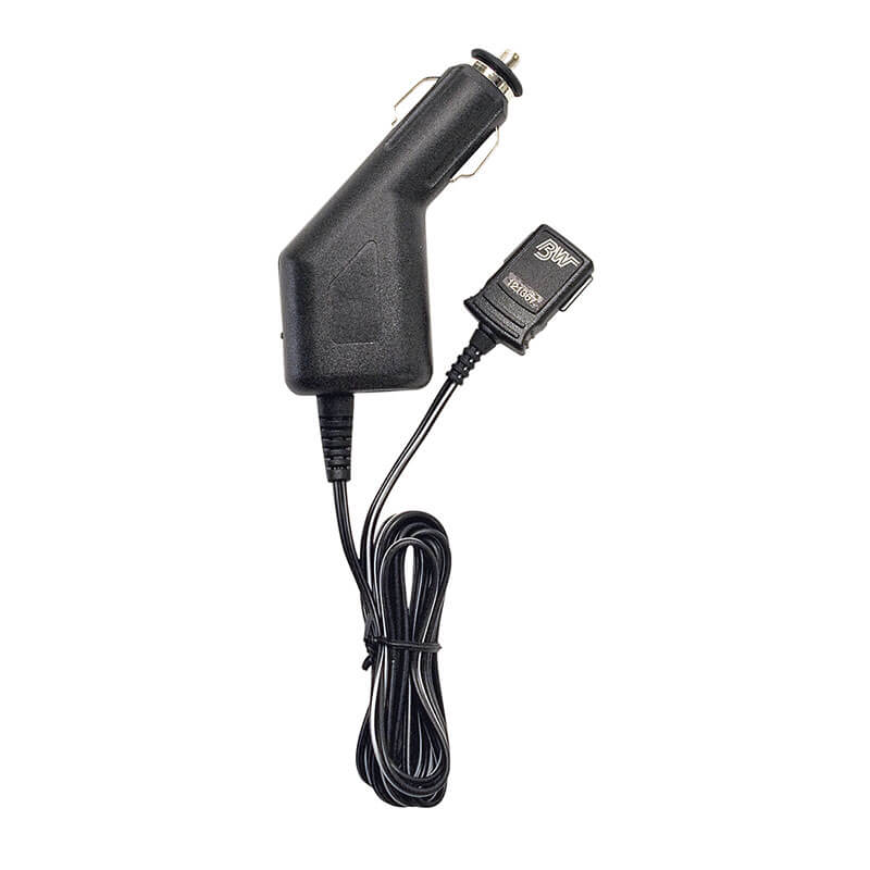 The BW Technologies by Honeywell Vehicle Power Adapter GA-VPA-1 is a black car charger with a cigarette lighter plug and cable, ideal for powering BW gas detectors or accessories in vehicles.