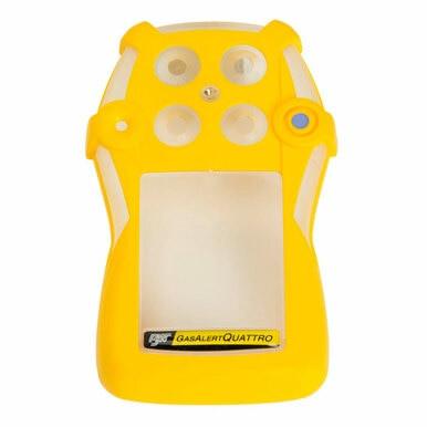 The yellow GasAlert Quattro by BW Technologies, with four sensors and a screen, is ideal for checking hazardous gases. It features a button for easy use. Use the BW Honeywell Quattro Replacement Front Enclosure QT-FC1 to maintain it in top condition.
