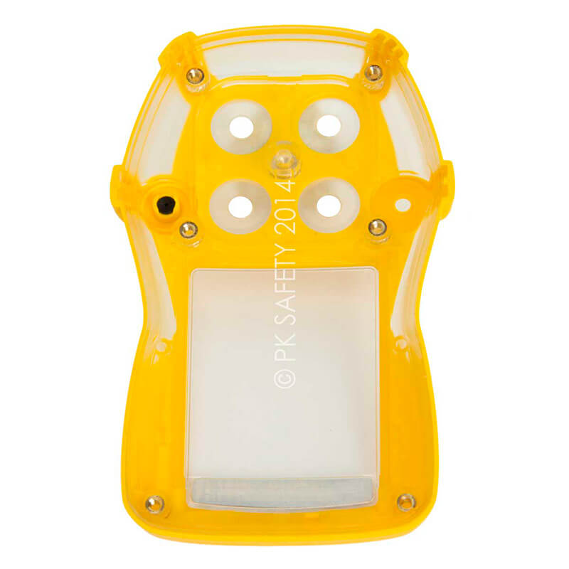The BW Technologies by Honeywell Quattro Replacement Front Enclosure QT-FC1 is a yellow plastic case with button and screen cutouts, designed to replace the front enclosure of the GasAlert Quattro gas monitor.