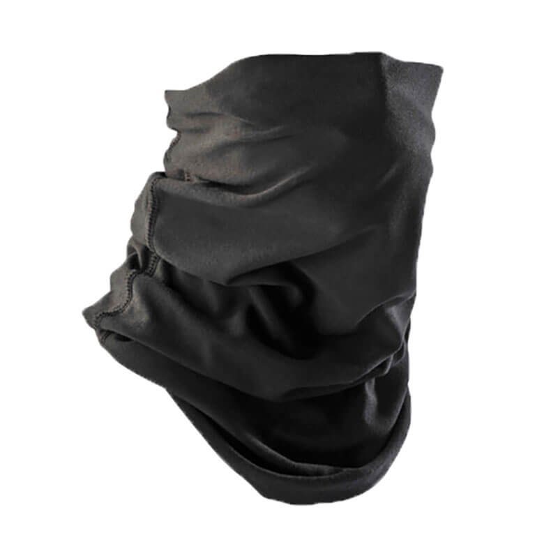 The NSA DRIFIRE PRIME FR Neck Gaiter DF2-762CNG-BK is a black neck gaiter crafted from smooth, slightly shiny fabric featuring moisture management technology, ensuring flexibility and softness.