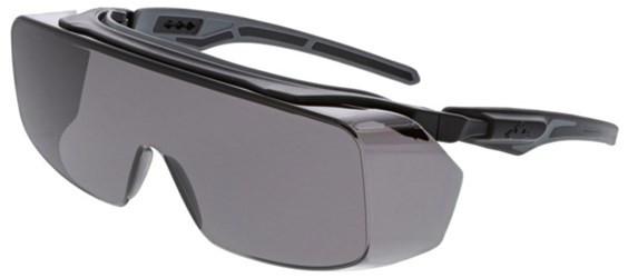 The MCR Safety Klondike OTG Series sunglasses boast a futuristic design with sleek black frames and dark lenses, providing wide wraparound coverage that embodies a minimalistic, modern aesthetic. Equipped with the MAX6 AF lens, they ensure clarity in all conditions.