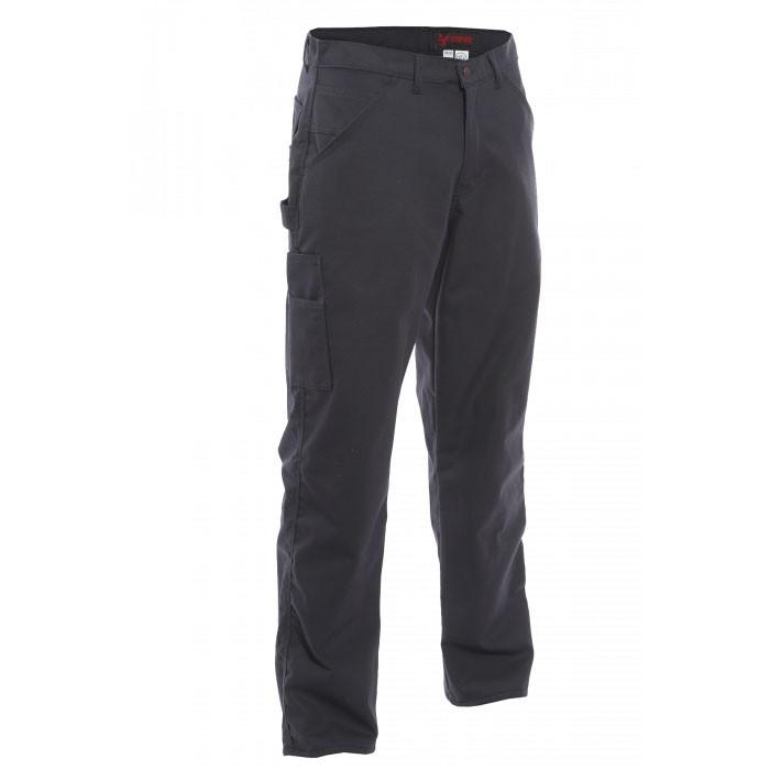 Navy tactical dungarees by NSA with side cargo pockets, belt loops, and a zip-fly closure. These NSA DRIFIRE FR dungarees boast a straight-leg design that appears durable, making them ideal flame-resistant workwear for outdoor activities or demanding work environments.