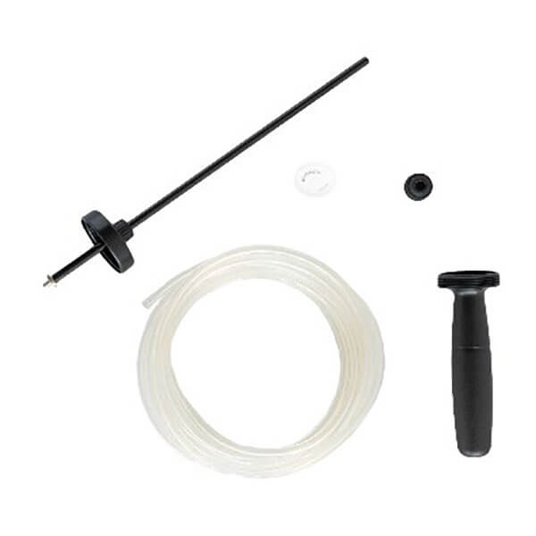 AimSafety PM500 Sampling Probe Kit 70-2900-0572-7 includes a long black rod with round base, washers, handle, and coiled clear tube—essential parts for gas detection equipment—all displayed on a white background.