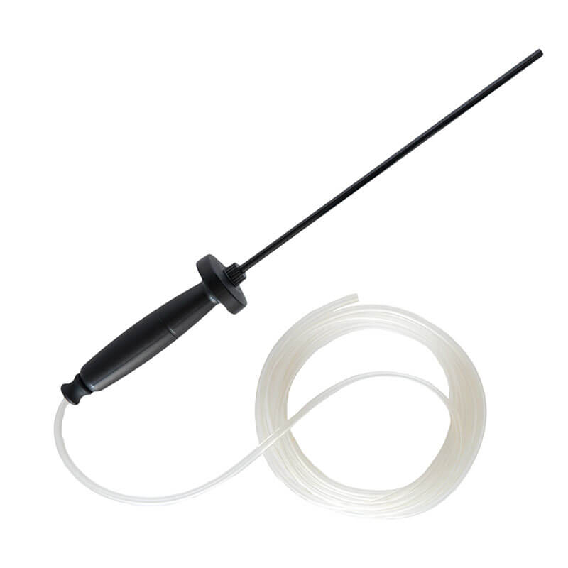 The AimSafety PM500 Sampling Probe Kit (70-2900-0572-7) includes a black hand pump with a long nozzle and coiled clear tube, ideal for liquid transfer in gas detection applications.