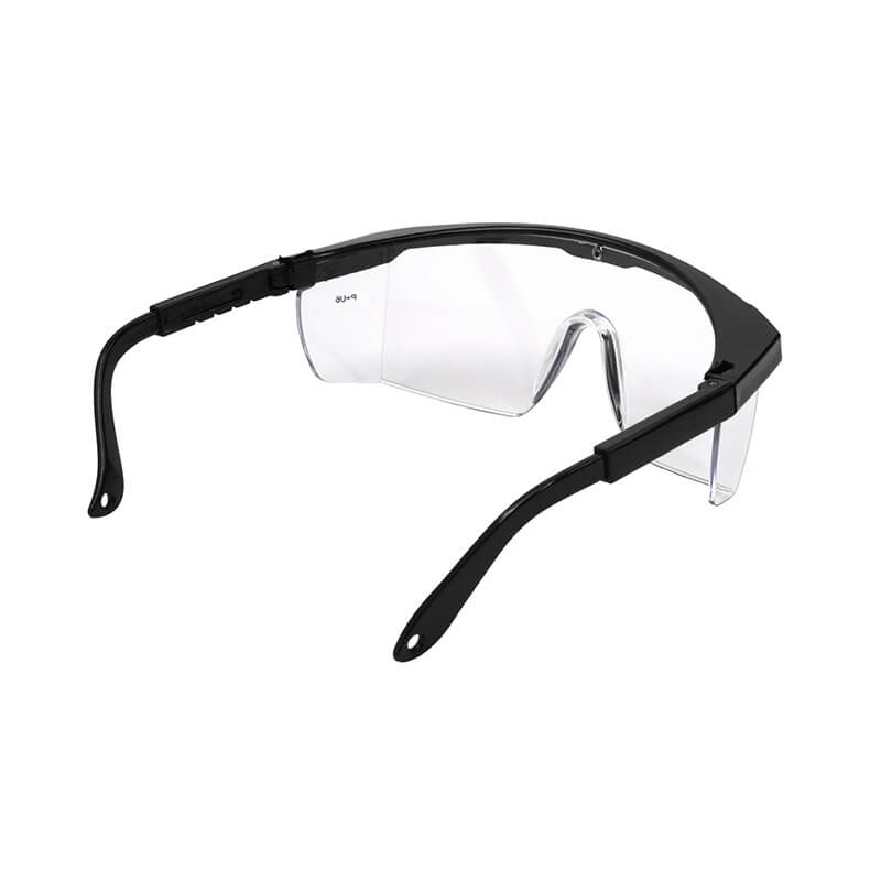 The Pyramex Integra Safety Glasses, by Pyramex Safety, have wraparound lenses for full protection, adjustable temples for a secure fit, black frames on a white background, and provide ANSI Z87.1 compliance with UV protection, ensuring safety and comfort across various environments.