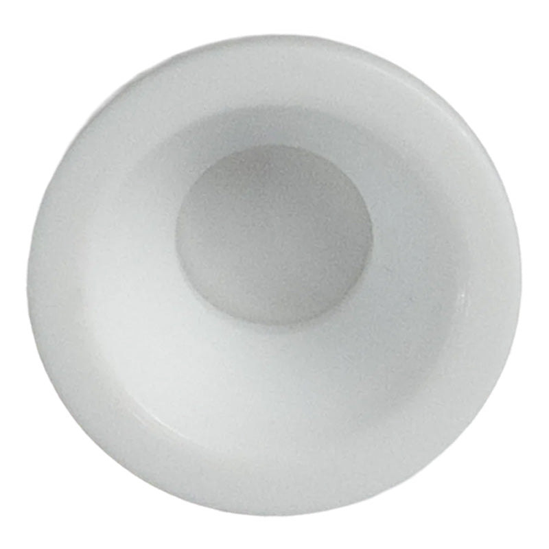 White, round, shallow dish or bowl viewed from above, featuring a smooth surface and a slightly raised rim around a central indentation—perfect for organizing WatchGas SST1 External Filters for Fine Particles and other small WatchGas gas monitor sensor protection components.