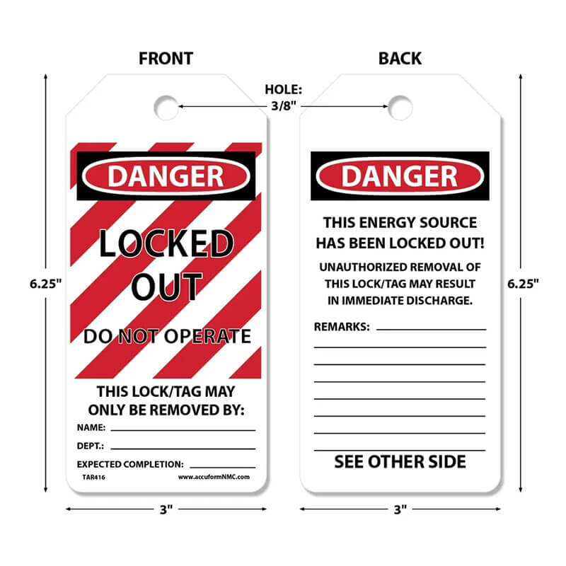 Accuform OSHA Danger Tags By-The-Roll: Locked Out Do Not Operate