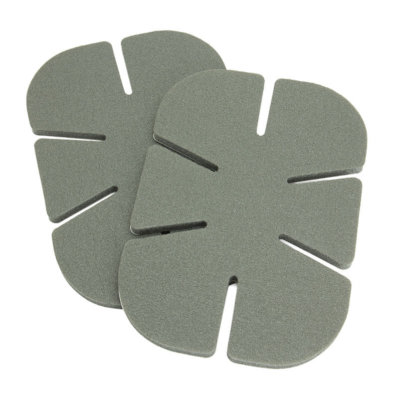 Working Concepts Soft Knees Disposable Knee Pads 1012 by Working Concepts are gray, square, strapless pads with rounded corners and four deep slits radiating from the center—perfect disposable protection for your knees.