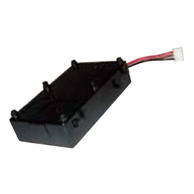 The BW Honeywell Replacement Battery Kit for GasAlertMax XT II (XT-BAT-K1) is a black rectangular electronic component designed with compatibility for the GasAlert Max XT II. It includes a connector and red and black wires extending from one side, along with four protruding mounting points on its surface for secure installation.