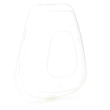 A translucent, white, teardrop-shaped 3M 501 Filter Retainer with a small round indentation at the base is set against a plain white background.