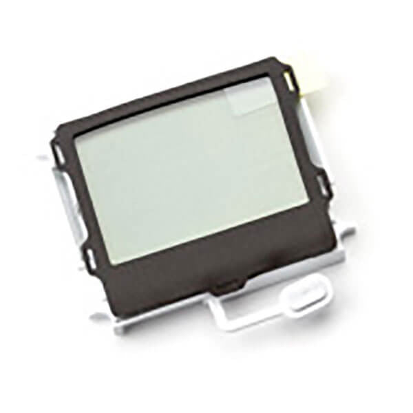 Introducing the BW Micro Clip Replacement LCD Kit MC-LCD-K1 by PK Safety Supply, an essential black-and-white electronic screen component for Gas Monitor Parts. This rectangular screen, complete with side connectors and framed in a sleek black border, features a small protruding element at the bottom. It's perfectly designed for use with GasAlert Micro Clip devices.