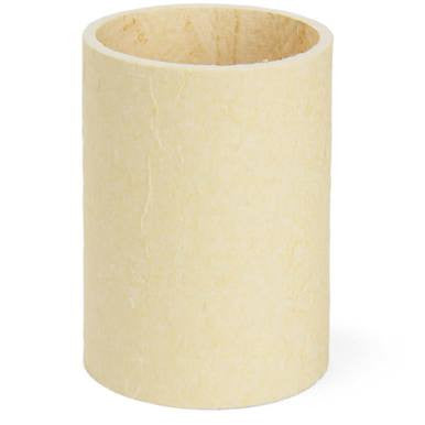 A plain, cylindrical beige tube stands upright, resembling a wide cardboard roll. Its surface is slightly textured, similar to the Allegro Replacement Exhaust Filter 0.30 Micron 9700-02 by PK Safety Supply, designed for precision filtering.