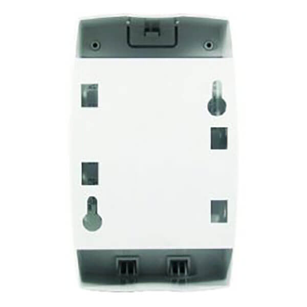 The Macurco Residential Combustible Gas Detector GD-2B by Macurco Gas Detection is a white rectangular device with rounded corners, featuring multiple rectangular cutouts and screw holes. Designed for home safety, its top and bottom edges are slightly darker.