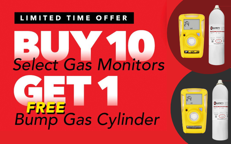 Buy 10 Select Gas Monitors, Get 1 Free Bump Alarm Gas