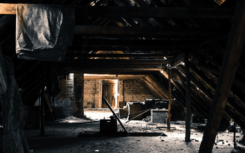 Old dimly lit attic
