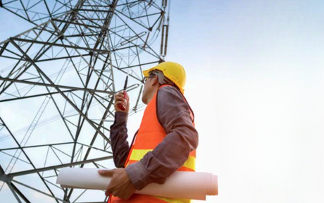 Lone worker communicating by walkie talkie.