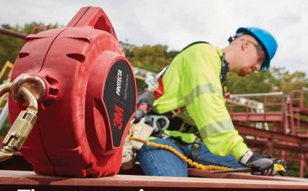 Worker wearing a 3M Protecta Self-Retracting Lifeline (SRL).