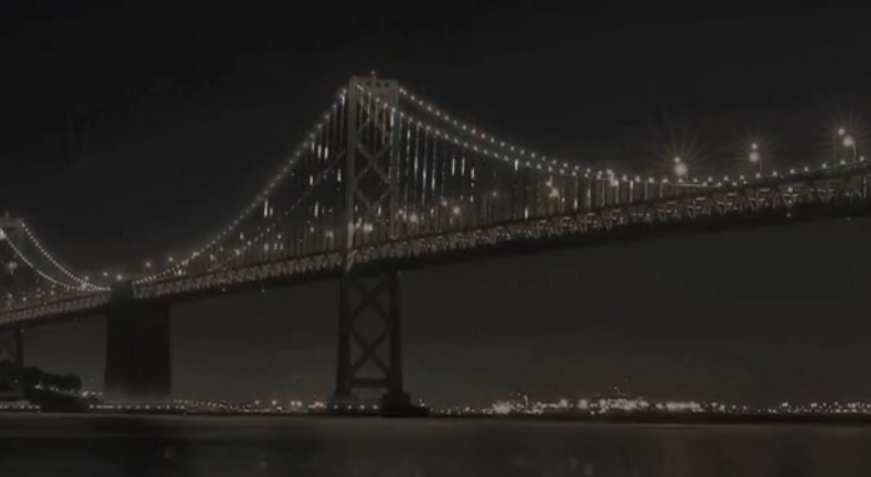 The Bay Lights LED Sculpture Installed on SF Bay Bridge