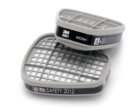 3M Organic Vapor Cartridge 6001 (Pair) on white background