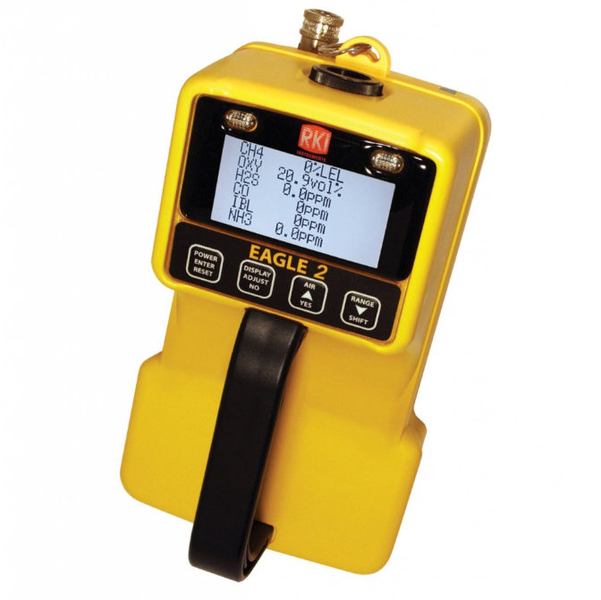 Yellow Eagle 2 gas monitor on white background