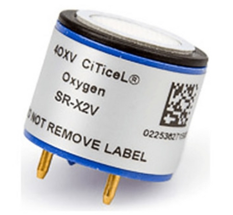 Closeup of BW Honeywell gas detection sensor on white background.