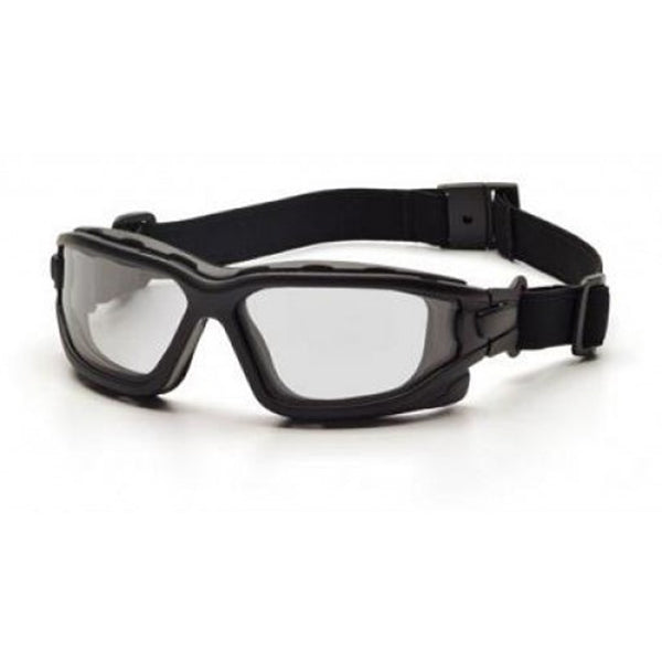 Close up of I-Force safety glasses with white background.