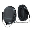 The 3M Welding Earmuffs H505B, crafted by 3M, boast a sleek metal wire headband, glossy finish, and soft inner padding. These black earmuffs are designed to integrate seamlessly with the 3M Speedglas 9100 welding helmet, providing optimal hearing protection by effectively reducing noise for the wearer.