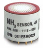 This ammonia sensor, the RAE Systems NH3 Sensor 008-1125-000, features a cylindrical design with a red top and several pins at the bottom. Labels on it read "NH3 SENSOR, 4R," "P/N: 008-1118-000," and "S/N: 061EBR0028," marking it as an essential tool for precise gas detection.