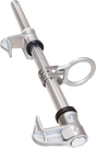 A stainless steel pressing tool with rubber rings, boasting a tire bead breaker clamp and handle, crafted for durability akin to the French Creek Production's Sliding Beam Anchor with Floating D-Ring.