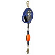 The 3M DBI SALA Smart Lock Edge SRL, Class 2, Galv Cable, 20 ft. (3503880) by 3M DBI-SALA Fall Protection is designed with a metal hook at the top and a durable carabiner hook at the bottom, making it perfect for fall protection. Its orange central portion features a convenient side handle, while the galvanized cable ensures reliability in challenging environments.