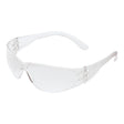 MCR Safety Checklite Scratch Resistant Safety Glasses, model CL11_ (12/box), feature transparent, scratch-resistant lenses and arms. "CHECkLITE" is printed on the side, providing stylish yet reliable UV protection.