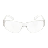 MCR Safety Checklite CL11 scratch-resistant safety glasses (12/box) feature transparent lenses and frames, shown front-facing on a white background. These ANSI Z87+ glasses provide reliable eye protection.