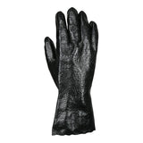 The MCR Safety Memphis 6212R Single Dipped PVC Glove is pictured upright with fingers extended and palm outward, demonstrating its reliable chemical protection.