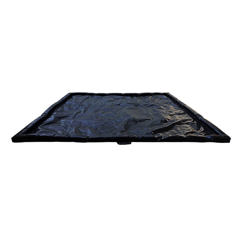 The UltraTech Foam Wall Model Containment Berm - Light-Duty by UltraTech is a large, rectangular black berm with raised foam edges and a flexible, slightly wrinkled surface, designed for portable spill containment. Shown on a white background.