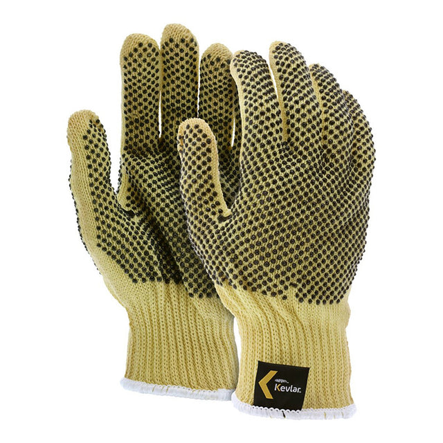 kevlar gardening gloves MCR Safety Kevlar Gloves Large Coated String Knitkevlar PVC Dots