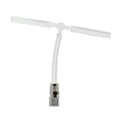 The RKI Instruments T Fitting Adapter 17-4430RK-01 is a transparent Y-shaped connector with a metallic fitting at the bottom, designed for seamless fluid or gas flow through connected tubes. It is ideal for integrating with systems like the GX-2012 5-Gas Monitor.