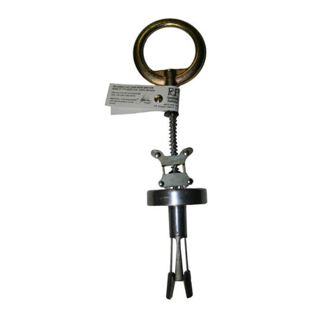 The French Creek Production Concrete Hole Anchor 1770 is a metallic fall protection anchor with a large circular ring, threaded shaft, and bottom grip for secure structural attachment.