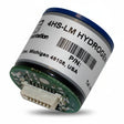 Close-up of a GfG H2S Replacement Sensor 0 - 100 ppm 1990700 module with a barcode, electronic components, and connector visible on the green circuit board—ideal as an H2S replacement sensor for gas detectors monitoring hydrogen sulfide by GfG.