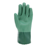 The MCR Safety Neomax Neoprene Glove 6912 by MCR Safety is an upright green glove, ideal for cleaning or industrial work, and is sold in a pack of 12 pairs.