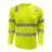 The PIP EcoChill Long Sleeve T-Shirt with Coolmax 204CMPS in hi-vis yellow meets ANSI Type R Class 3, offers UPF 50+ protection, has reflective silver stripes on the torso, arms, and shoulders, and a left chest pocket.