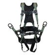 The French Creek Production Stratos Series Harness 22850BH-ALT offers padded shoulder straps, metal rings, adjustable buckles, and waist support for fall protection in construction or industrial applications.